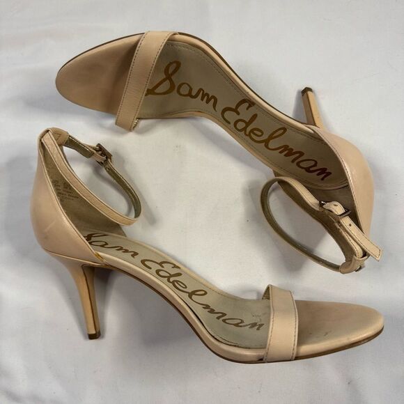Sam Edelman Shoes - Sam Edelman Patti Ankle Strap Stiletto Sandal Beige Size 8.5 Open Toe Classic
